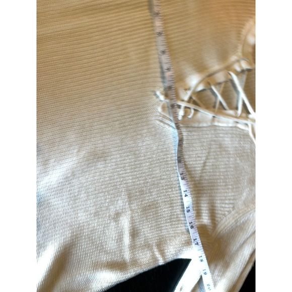 Lauren Ralph Lauren Cream Lace Up Sweater Women's‎ Knit Pullover - Picture 7 of 9